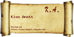 Kiss Anett névjegykártya