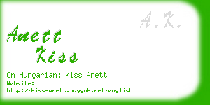 anett kiss business card